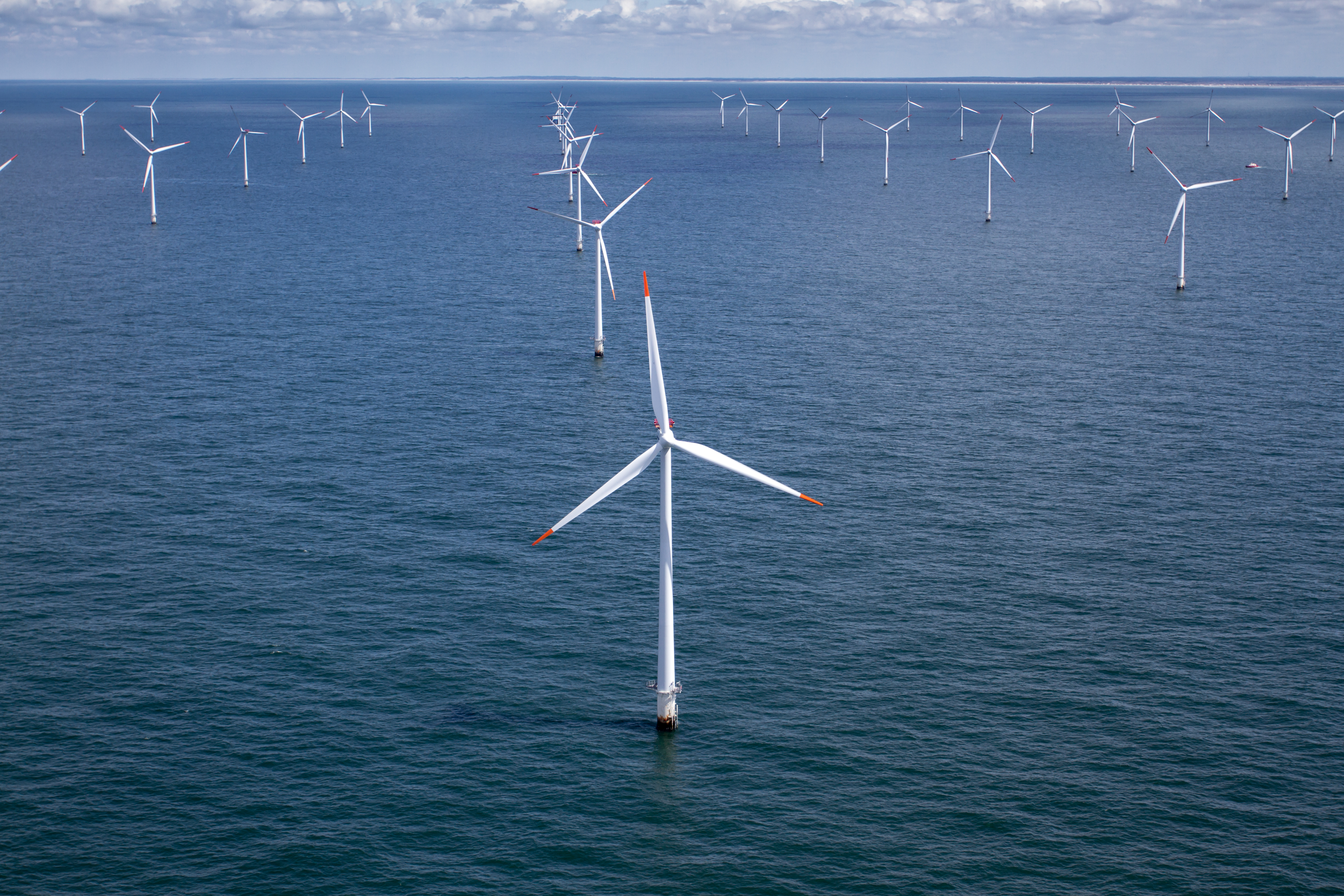 An offshore wind turbine farm
