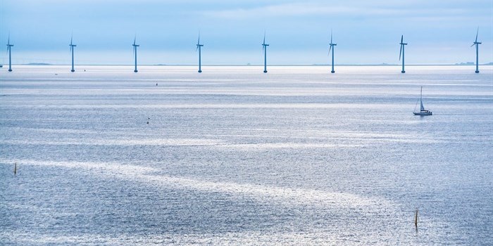 An offshore wind turbine farm